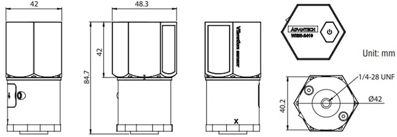 Mechanical Drawing - Advantech WISE-2410SK-NA Starter Kit
