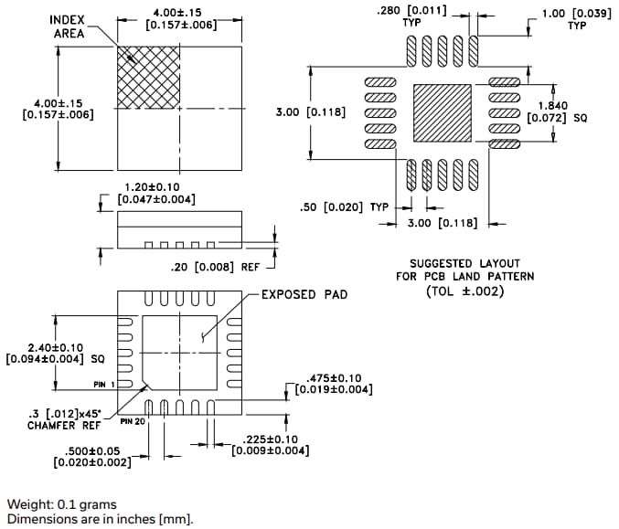 Mechanical Drawing - Mini-Circuits AVA Wideband Amplifiers