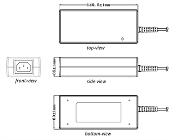 Mechanical Drawing - CUI Inc SDI120B Desktop Adapters