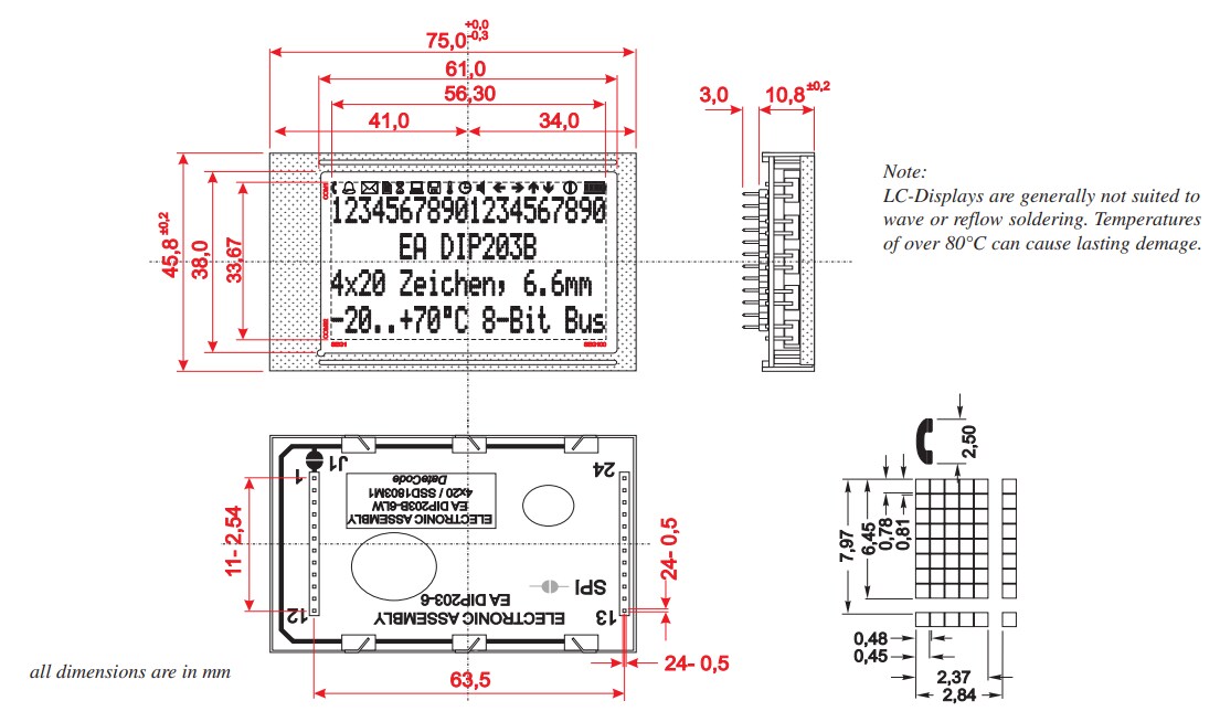 DISPLAY VISIONS EA DIP205 Text Displays