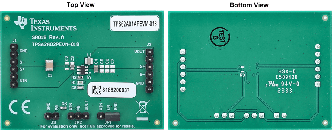 Mechanical Drawing - Texas Instruments TPS62A0xPEVM-018/TPS62A0xAPEVM-018 EVMs