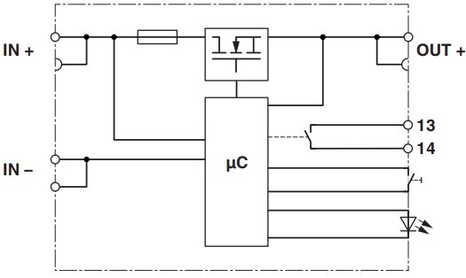 Block Diagram - Phoenix Contact PTCB 48VDC Electronic Circuit Breakers