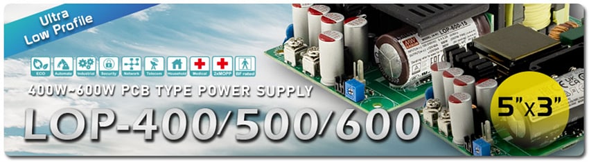 Chart - MEAN WELL LOP-400/500/600 PCB Medical Power Supplies