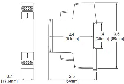 Mechanical Drawing - ATC Diversified Electronics DTB Multifunction Time Relay