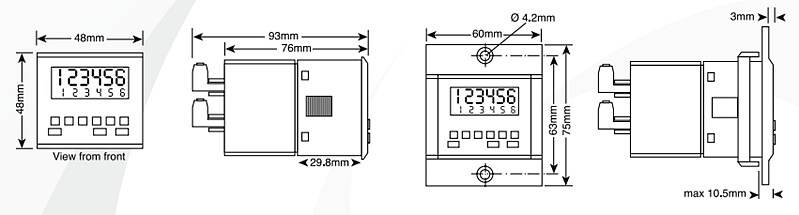Chart - Trumeter 7922 & 7932 Programmable Preset Counters