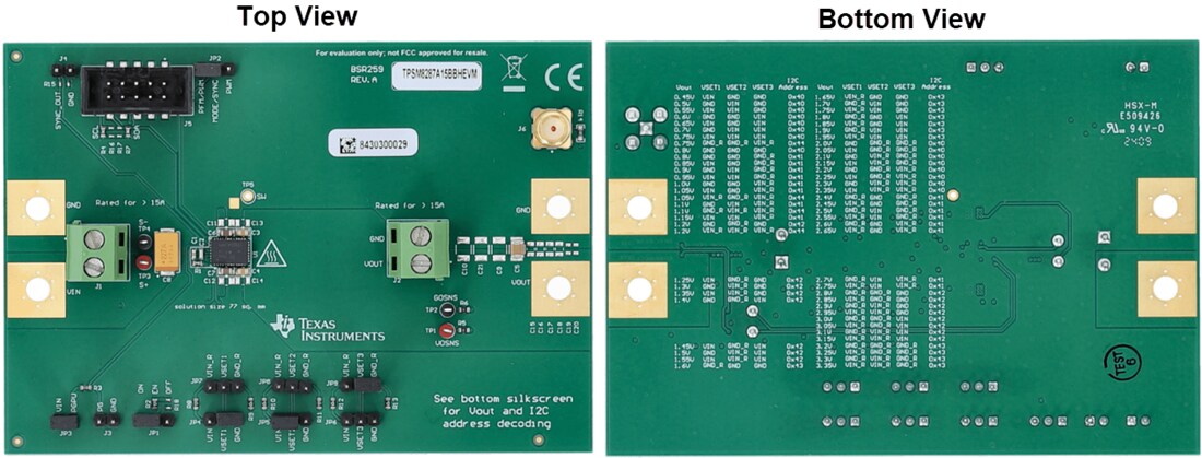 Mechanical Drawing - Texas Instruments TPSM8287A15BBHEVM Evaluation Module (EVM)