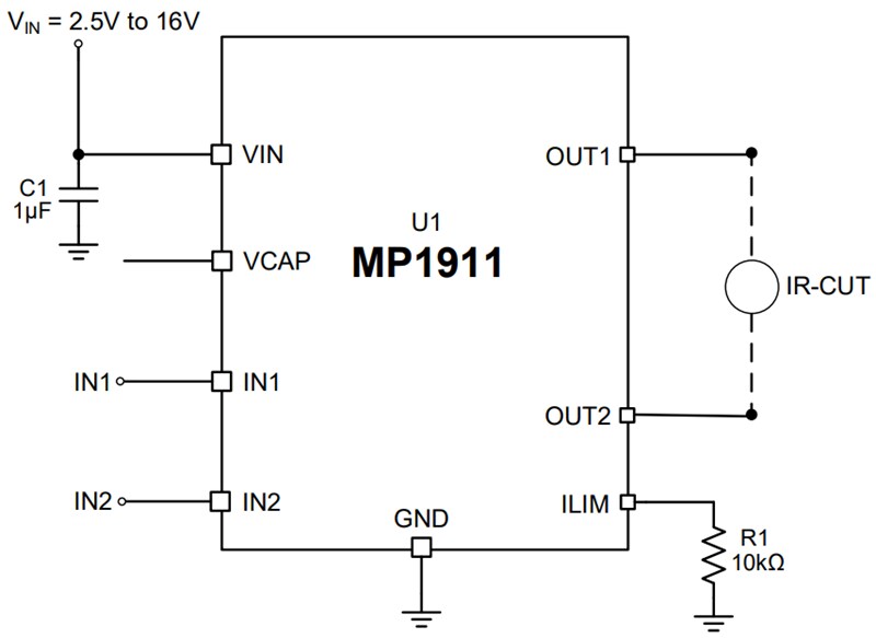Block Diagram - Monolithic Power Systems (MPS) MP1911 H-Bridge Gate Drivers