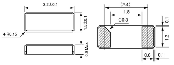 Chart - ECS ECX-34R SMD Tuning Fork Crystals