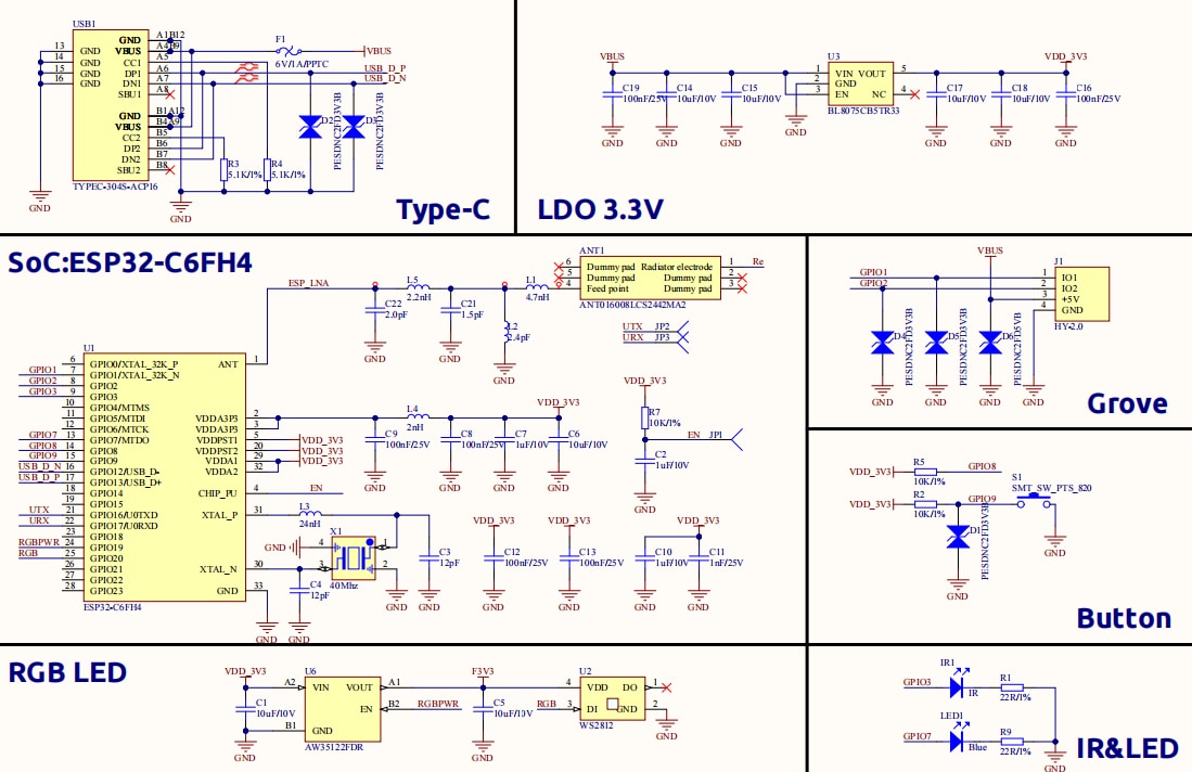 Schematic - M5Stack M5NanoC6 Board
