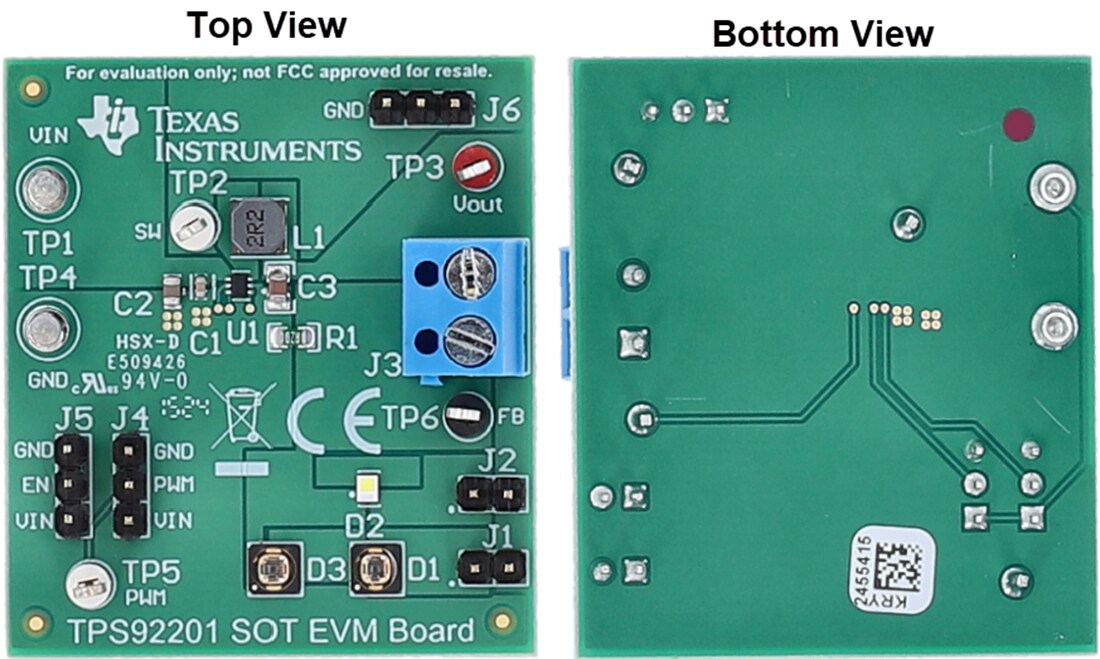 Mechanical Drawing - Texas Instruments TPS92201SOTEVM Driver Evaluation Module (EVM)