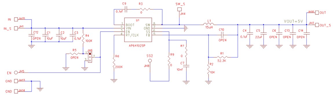 Schematic - Diodes Incorporated AP64102 Evaluation Board