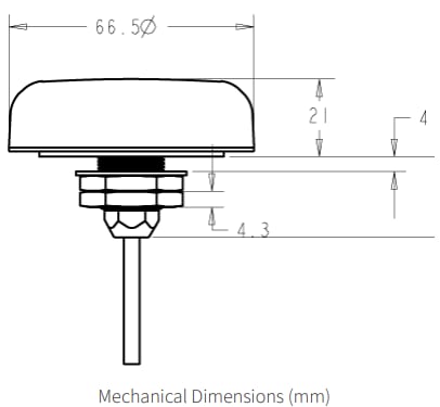 Mechanical Drawing - Tallysman TW5387 Smart GNSS UDR Antenna