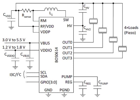 Schematic - Boréas Technologies BOS0614 Piezo Haptic Driver
