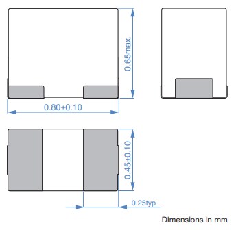 Mechanical Drawing - TDK PLE856C Thin-Film Power Inductors