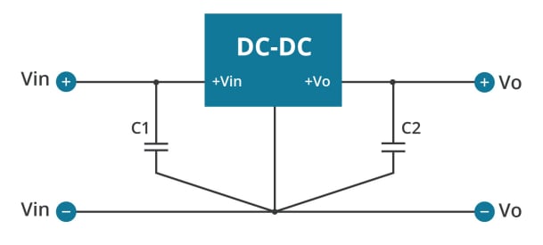 Application Circuit Diagram - CUI Inc P78B-500 Non-Isolated DC-DC Converters
