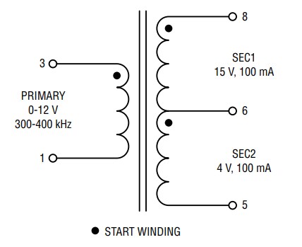 Schematic - Bourns HVMA03T100A-ST10S Gate Driver Transformers