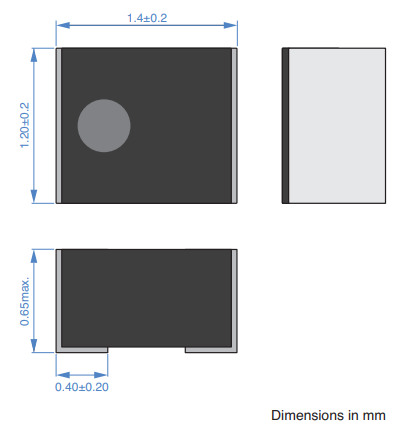 Mechanical Drawing - TDK TFM141206BLE Thin-Film Power Inductors