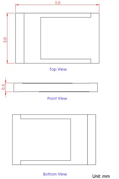 Mechanical Drawing - Taoglas NLA.01 Ceramic Substrate Loop Antenna