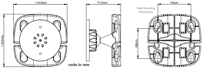 Mechanical Drawing - Taoglas MB.99X.A/MB.99X.W Multi-Mount Brackets
