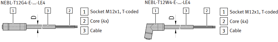 Mechanical Drawing - Festo NEBL Connecting Cables