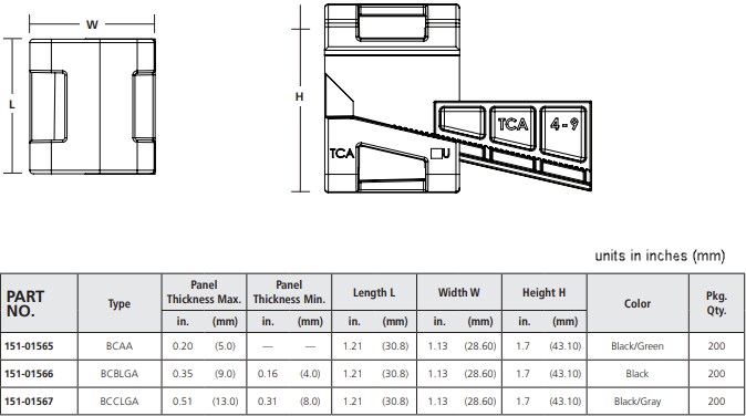 Mechanical Drawing - HellermannTyton High Performance Wedge Clips