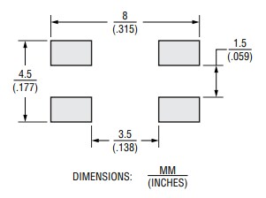 Mechanical Drawing - Bourns SRF7038A Automotive Common Mode Chokes