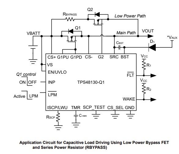 Application Circuit Diagram - Texas Instruments TPS4813-Q1 High-Side Driver