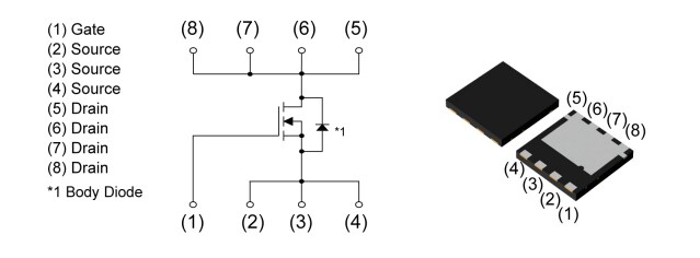 Application Circuit Diagram - ROHM Semiconductor RY7P250BM Power MOSFET