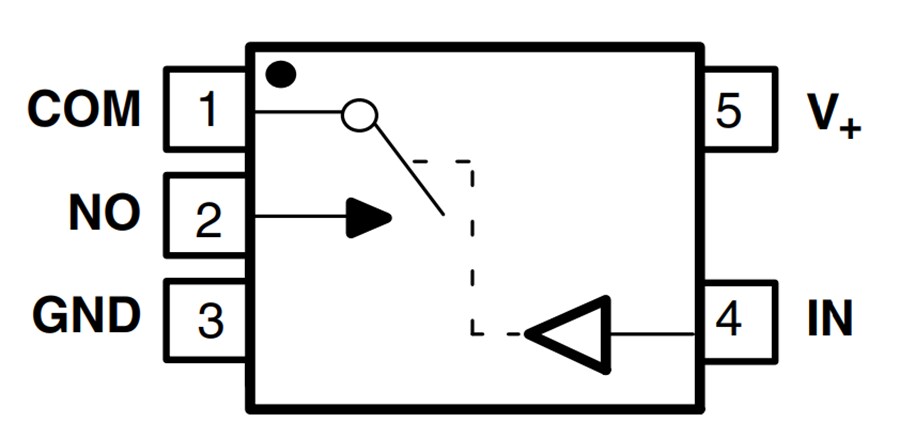 Location Circuit - Texas Instruments TS5A4594 SPST General Purpose Analog Switch