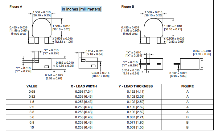 Mechanical Drawing - Vishay / Dale IHXL1500VZ-31 Commercial Through-Hole Inductors