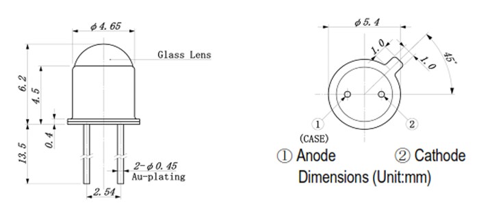 Mechanical Drawing - Marktech Optoelectronics MTE8610N High Power Infrared Emitter