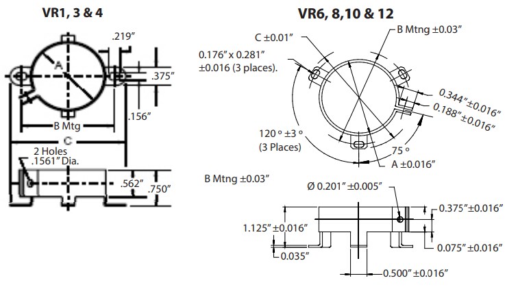 Mechanical Drawing - Cornell Dubilier / Knowles Capacitor Hardware