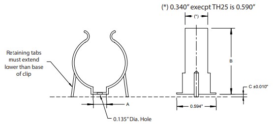 Mechanical Drawing - Cornell Dubilier / Knowles Capacitor Hardware