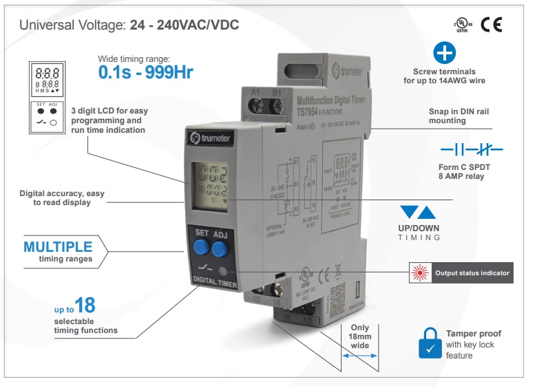 Block Diagram - Trumeter TS795x Digital Multi-Function Time Relays