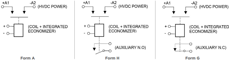 Schematic - TE Connectivity / Raychem Kilovac EV210 High-Voltage Contactors