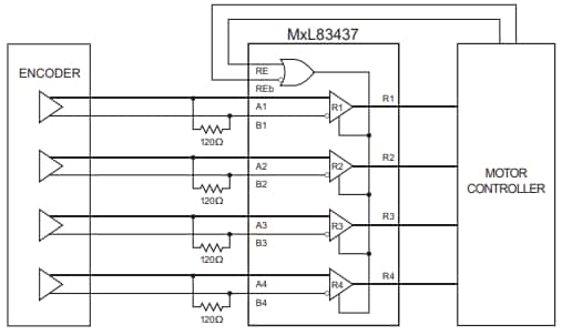 Schematic - MaxLinear MxL8343x Quad RS-485/422 Receivers