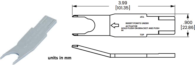Mechanical Drawing - Carling Technologies VRT Actuator Removal Tool