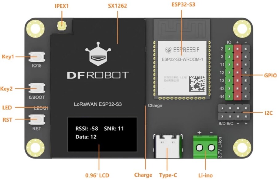 DFRobot LoRaWAN ESP32-S3 Development Board