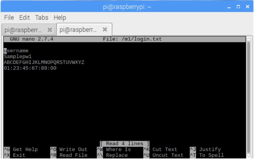 Login Text Editor Screen