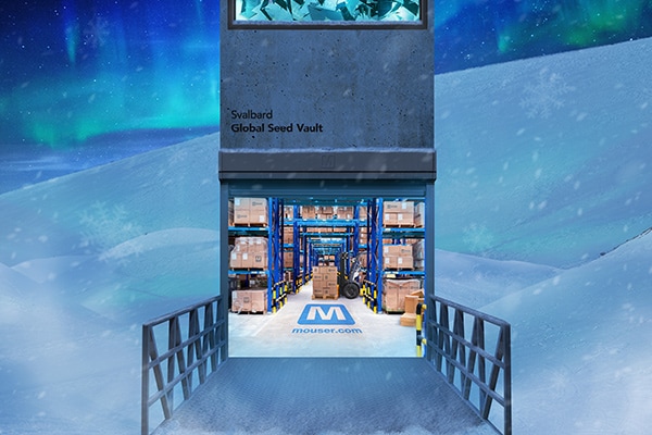 Mouser warehouse visible inside Global Seed Vault